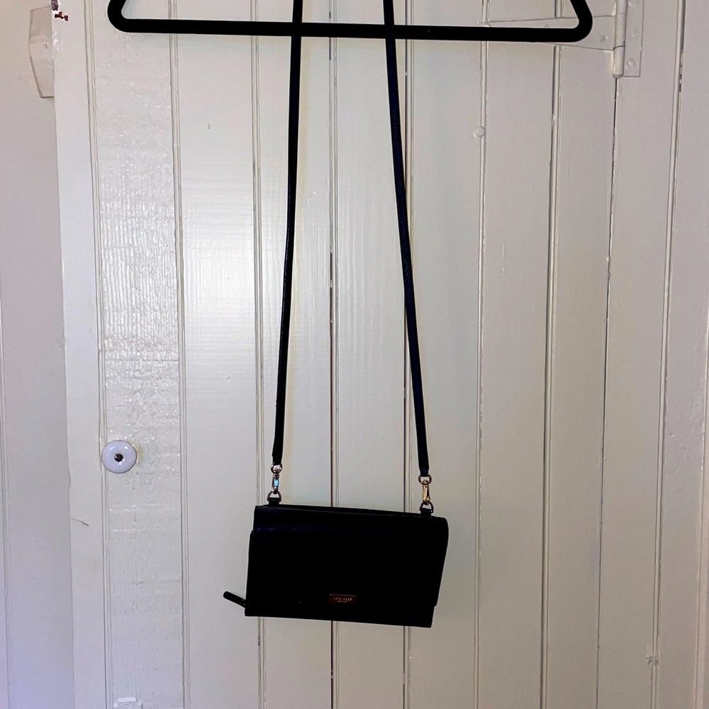 Black Kate Spade Crossbody and detachable wallet